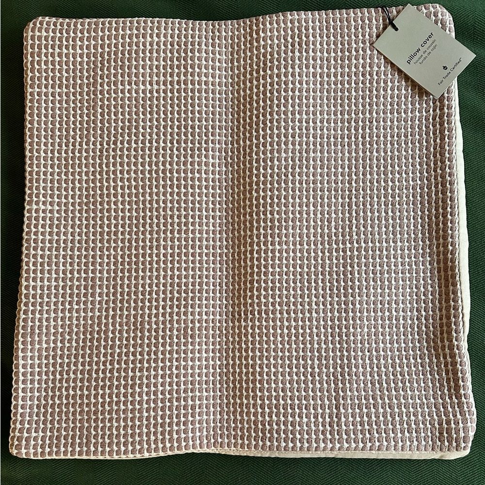 NWT West Elm Pillow Covers | Set of 2 | 20” x 20” | pale pink waffle texture